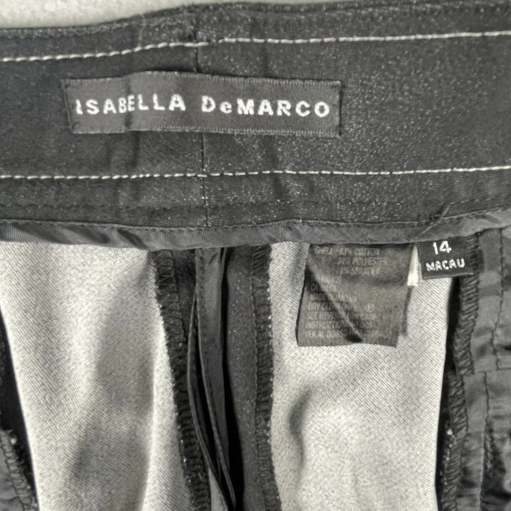 Isabella DeMarco Pants‎ Womens 14 Black Dress Trousers Stretch Straight Leg